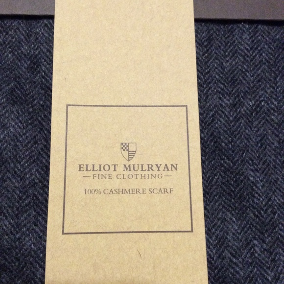 New ELLIOT MULRYAN Gray 100% Cashmere SCARF Long Rectangle - Picture 2 of 12